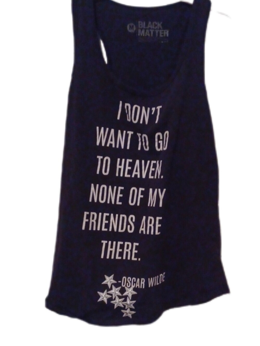 -- Black Matter Women's Graphic Tank - Oscar Wilde Quote Size Medium